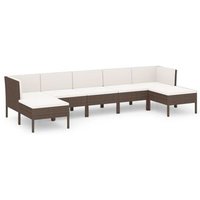 Set Muebles de Jardín Ratán Sintético 7 Piezas