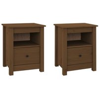 Mesitas de Noche de Madera de Pino (2 Unidades)