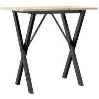 Mesa De Comedor Vidaxl 80x50x75 Cm Madera Maciza Pino Y Acero