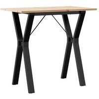 Mesa de comedor Marco de madera maciza de pino y acero 80x50x75 cm