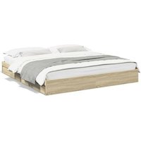 Cama Matrimonial 200x200 cm con Cajones de Madera Ingeniería Roble Sonoma CFW26009