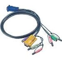 Cable KVM VGA Hembra a 2x PS/2 Macho de 3.0M Cable KVM VGA Hembra a 2x PS/2 Macho de 3.0M