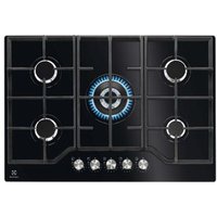 Mesa de Cristal de Gas Electrolux 74cm 5 Fuegos KGG75362K Mesa de Cristal de Gas Electrolux 74cm 5 Fuegos KGG75362K