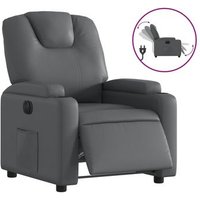 Sillón Reclinable Eléctrico de Cuero Sintético Oscuro