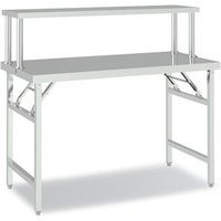 Mesa de Trabajo para Cocina con Estante de Acero Inoxidable 120x60x115cm CFW3397316