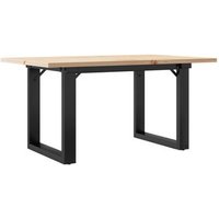 Mesa de Centro Marco y Madera Maciza Pino y Acero 80x50x40 cm - Vidaxl