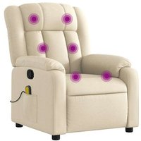 Sillón de masaje reclinable de tela Cremacfw791926