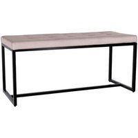Banco Terciopelo Gris Claro 40x100x48 Cm Banco Terciopelo Gris Claro 40x100x48 Cm