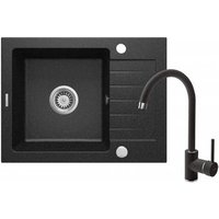 Fregadero de granito con grifo mezclador, 1 seno, escurridor deante, Zorba