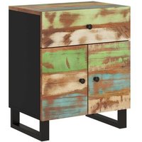 Mesita de Noche de Madera Reciclada y Contrachapado 50x33x60 cm