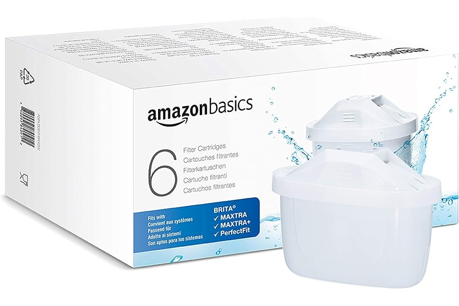 Amazon Basics Cartuchos filtrantes de agua, Paquete de 6 unidades Amazon Basics Cartuchos filtrantes de agua, Paquete de 6 unidades