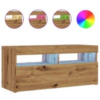 Mueble de TV con luces LED, Roble Artisan Mueble de TV con luces LED, Roble Artisan