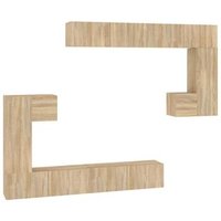 Mueble de Pared para TV Madera Contrachapada Roble Sonoma Vidaxl Mueble de Pared para TV Madera Contrachapada Roble Sonoma Vidaxl