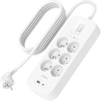 Regleta de 6 enchufes con Protección contra sobretensiones, USB y USB-C Regleta de 6 enchufes con Protección contra sobretensiones, USB y USB-C