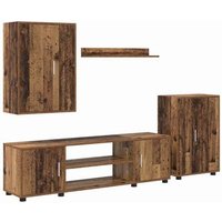 Juego de Mueble de TV de Madera Antigua Juego de Mueble de TV de Madera Antigua