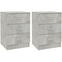 Mesitas de Noche 2 Unidades Aglomerado Hormigón 38x35x56cm