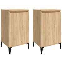 Mesitas de Noche 2 uds Madera Contrachapada Roble 40x35x70 cm Vidaxl