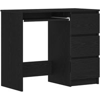 Escritorio de Madera Contrachapada Roble Negro 90x45x76 cm