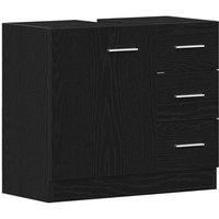 Mueble para lavabo de roble negro 63x30x54 cm Mueble para lavabo de roble negro 63x30x54 cm