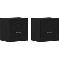 Mesitas de Noche Roble Negro 40x30x40 Cm (Pack de 2) Mesitas de Noche Roble Negro 40x30x40 Cm (Pack de 2)