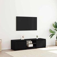 Mueble TV con luces LED 140x40x35.5 cm de madera
