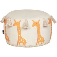 Puf Redondo Decorativo De Algodón Hecho A Mano Motivo Jirafas Puf Redondo Decorativo De Algodón Hecho A Mano Motivo Jirafas