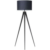 Lámpara De Pie Poli Algodón Negro 156 Cm Trípode Lámpara De Pie Poli Algodón Negro 156 Cm Trípode