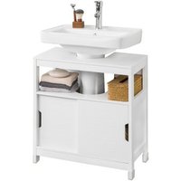 Mueble para Debajo del Lavabo 60x30x61cm 1 Estante 2 Puertas Correderas