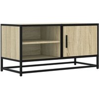 Mesa de TV Metal y Madera Ingeniería Roble Sonoma 80x34,5x40 cm CFW742502