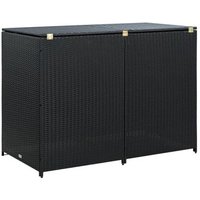 Vidaxl Cobertizo Doble Contenedor Basura Ratán Negro 148x80x111cm Vidaxl Cobertizo Doble Contenedor Basura Ratán Negro 148x80x111cm