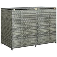 Cobertizo Doble Para Contenedor Ratán Pe Gris 148x77x111 Cm Vidaxl Cobertizo Doble Para Contenedor Ratán Pe Gris 148x77x111 Cm Vidaxl