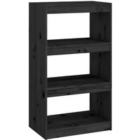 Estantería de Madera Pino Negro 60x30x103,5 Cm Estantería de Madera Pino Negro 60x30x103,5 Cm