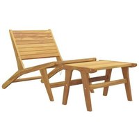 Sillón de jardín de teca con reposapiés Sillón de jardín de teca con reposapiés