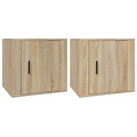 Pack 2 Mesitas de Noche Roble Sonoma 50x39x47 cm Cfw54817 Pack 2 Mesitas de Noche Roble Sonoma 50x39x47 cm Cfw54817