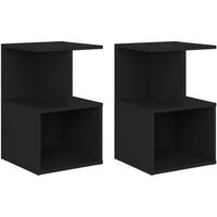 Pack 2 Mesitas de Noche Auxiliar Madera Contrachapada Negro 35x35x55 Cm CFW68287 Pack 2 Mesitas de Noche Auxiliar Madera Contrachapada Negro 35x35x55 Cm CFW68287