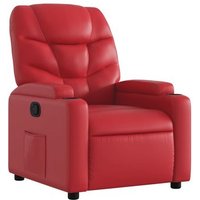 Sillón Reclinable De Cuero Sintético Rojo