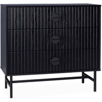 Arcón con efecto madera y ranuras negras Arcón con efecto madera y ranuras negras