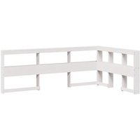 Cabecero Librería de Madera Maciza Pino Blanco 120 cm - Vidaxl