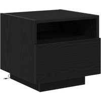 Mesita de Noche con Luces LED Madera Roble Negro 40x39x37 Cm CFW66102 Mesita de Noche con Luces LED Madera Roble Negro 40x39x37 Cm CFW66102
