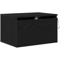 Mesita de Noche con Luz LED Roble Negro 50x36x30 cm CFW62422 Mesita de Noche con Luz LED Roble Negro 50x36x30 cm CFW62422