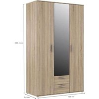 Armario 3 puertas con espejo y 2 cajones Armario 3 puertas con espejo y 2 cajones