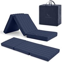 Colchón Plegable 65x195 cm Espuma HD + Viscoelástica 2 cm, Funda Desenfundable, Altura 12 cm