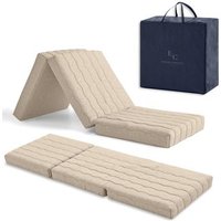 Colchón Plegable 75x195 cm con Espuma HD + 2 cm Viscoelástica – Ideal para Juegos, Invitados y Camping