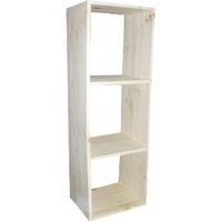 Organizador de Almacenamiento de 3 Compartimentos de Pino Macizo