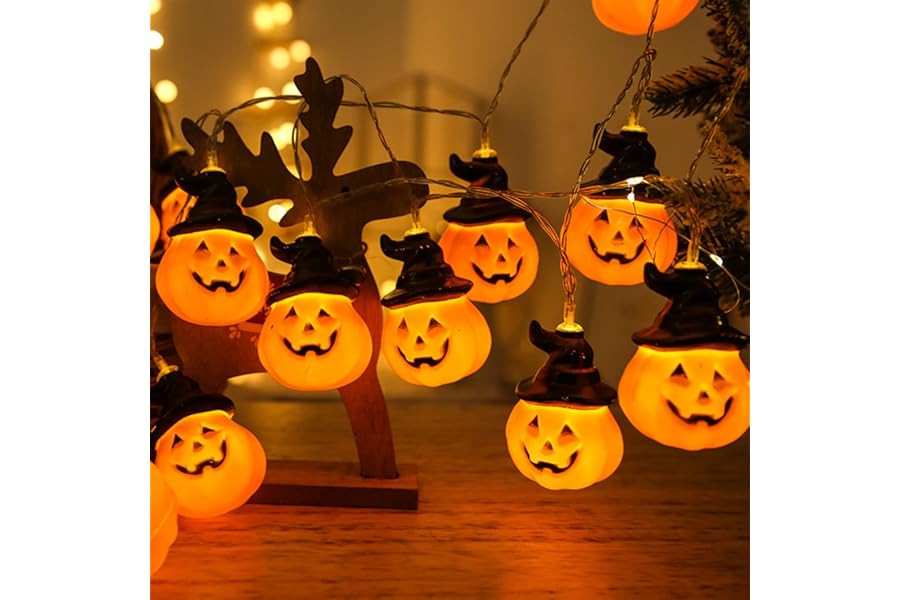 Guirnalda de luces de calabaza para Halloween 5M 20 LED Guirnalda de luces de calabaza para Halloween 5M 20 LED