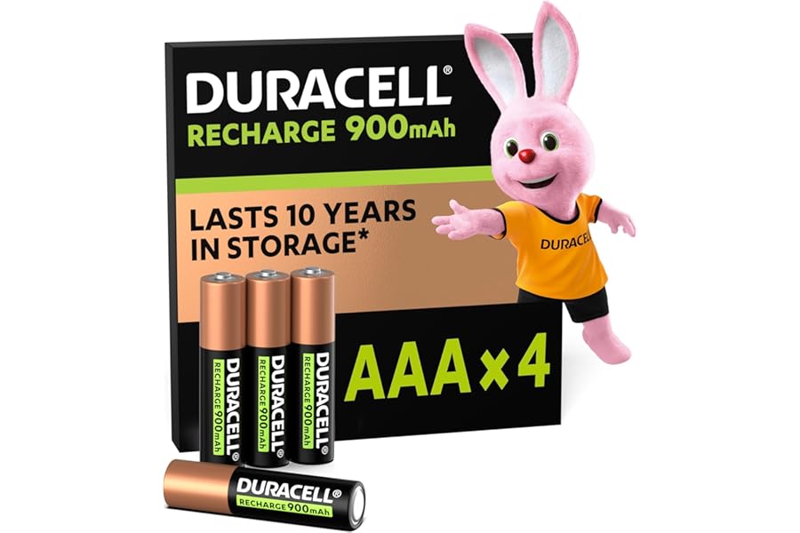 Pilas Recargables AAA Duracell 900 mAh (Paquete de 4) Pilas Recargables AAA Duracell 900 mAh (Paquete de 4)