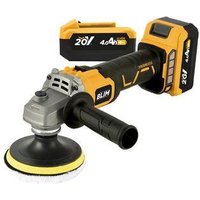 Radial a Batería 115mm 20V 4Ah con Kit de Pulido - Motor Sin Escobillas Radial a Batería 115mm 20V 4Ah con Kit de Pulido - Motor Sin Escobillas