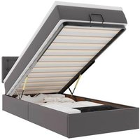 Cama Otomana 90x200 con colchón de cuero sintético