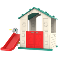 Casita De Jardín 3 En 1 Para Niños Con Tobogán Y Baloncesto Casita De Jardín 3 En 1 Para Niños Con Tobogán Y Baloncesto