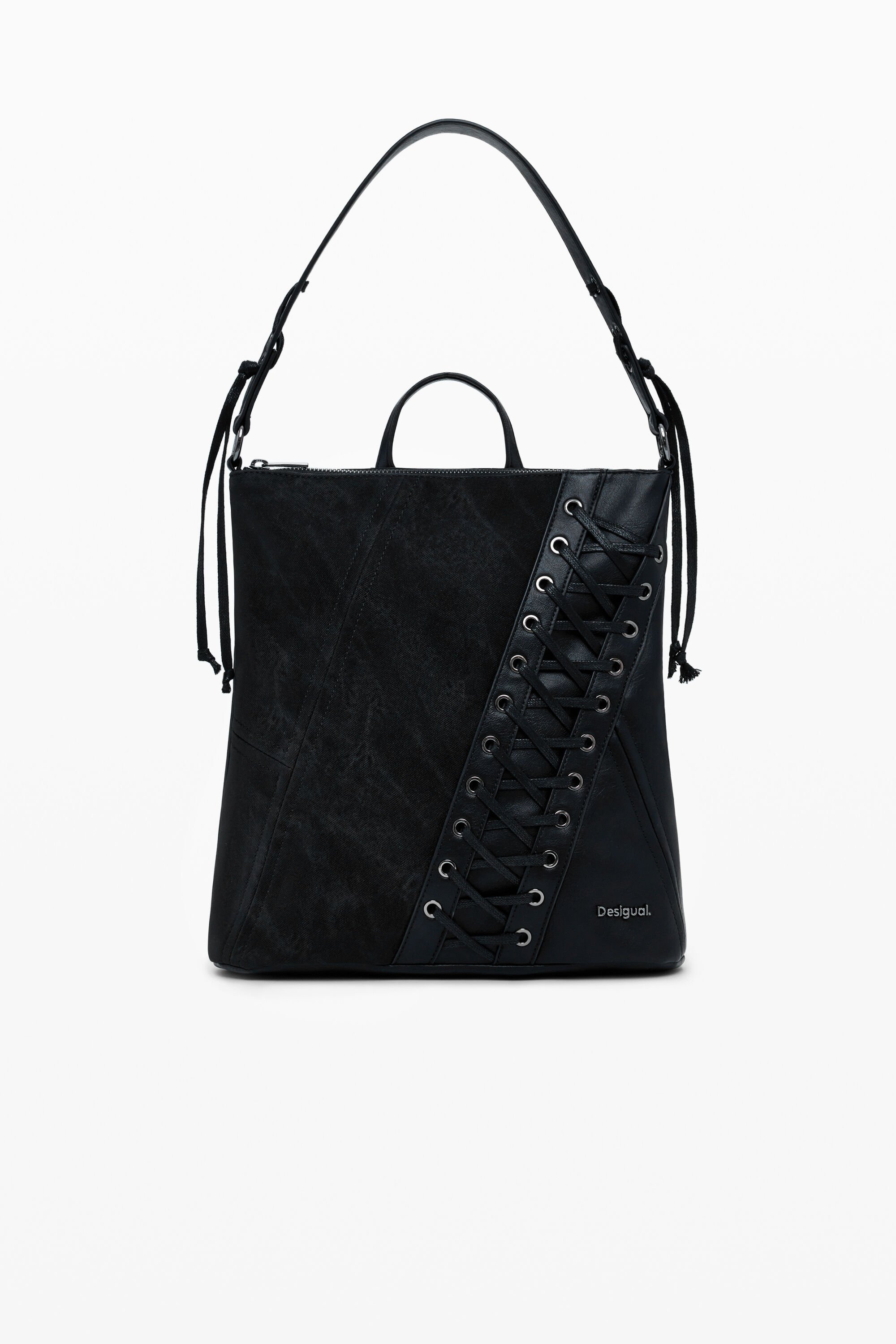 Mochila Desigual efecto piel corsé pequeña Mochila Desigual efecto piel corsé pequeña